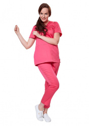 Яркие женские брюки для врача LF3101 розовые